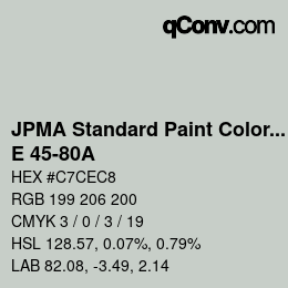 Code couleur: JPMA Standard Paint Colors - E 45-80A | qconv.com