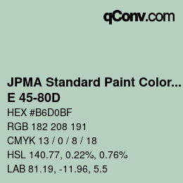 Color code: JPMA Standard Paint Colors - E 45-80D | qconv.com