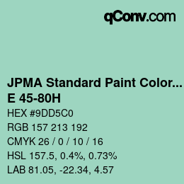 Code couleur: JPMA Standard Paint Colors - E 45-80H | qconv.com