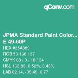 Code couleur: JPMA Standard Paint Colors - E 49-60P | qconv.com