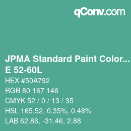 Color code: JPMA Standard Paint Colors - E 52-60L | qconv.com