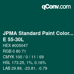 Code couleur: JPMA Standard Paint Colors - E 55-30L | qconv.com