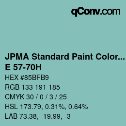 Code couleur: JPMA Standard Paint Colors - E 57-70H | qconv.com