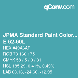 Code couleur: JPMA Standard Paint Colors - E 62-60L | qconv.com