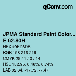 Farbcode: JPMA Standard Paint Colors - E 62-80H | qconv.com