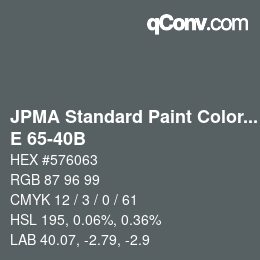 Color code: JPMA Standard Paint Colors - E 65-40B | qconv.com