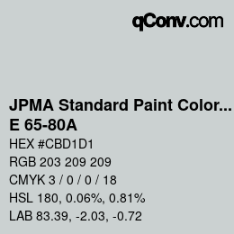 Code couleur: JPMA Standard Paint Colors - E 65-80A | qconv.com