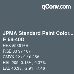 Color code: JPMA Standard Paint Colors - E 69-40D | qconv.com