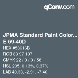 Color code: JPMA Standard Paint Colors - E 69-40D | qconv.com