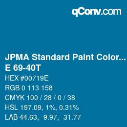 Code couleur: JPMA Standard Paint Colors - E 69-40T | qconv.com