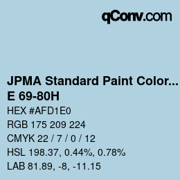 Color code: JPMA Standard Paint Colors - E 69-80H | qconv.com