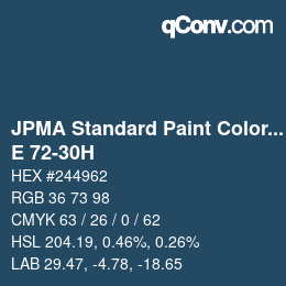 カラーコード: JPMA Standard Paint Colors - E 72-30H | qconv.com