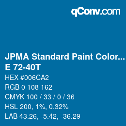 Color code: JPMA Standard Paint Colors - E 72-40T | qconv.com