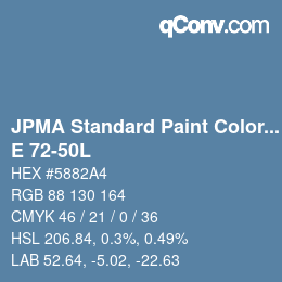 Code couleur: JPMA Standard Paint Colors - E 72-50L | qconv.com