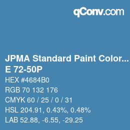 Code couleur: JPMA Standard Paint Colors - E 72-50P | qconv.com