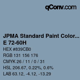 Código de color: JPMA Standard Paint Colors - E 72-60H | qconv.com