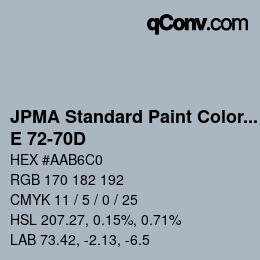 Color code: JPMA Standard Paint Colors - E 72-70D | qconv.com