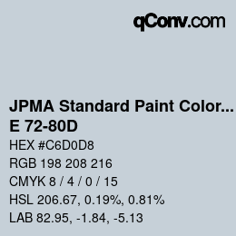 Color code: JPMA Standard Paint Colors - E 72-80D | qconv.com