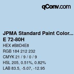 Color code: JPMA Standard Paint Colors - E 72-80H | qconv.com