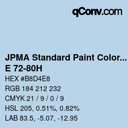 カラーコード: JPMA Standard Paint Colors - E 72-80H | qconv.com
