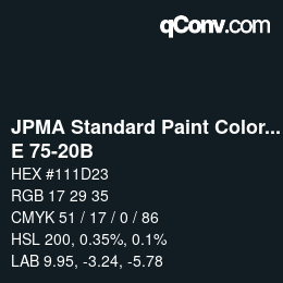 Code couleur: JPMA Standard Paint Colors - E 75-20B | qconv.com