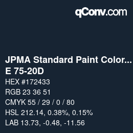 Code couleur: JPMA Standard Paint Colors - E 75-20D | qconv.com