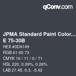 Code couleur: JPMA Standard Paint Colors - E 75-30B | qconv.com