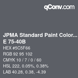 Code couleur: JPMA Standard Paint Colors - E 75-40B | qconv.com