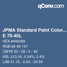 Color code: JPMA Standard Paint Colors - E 75-40L | qconv.com