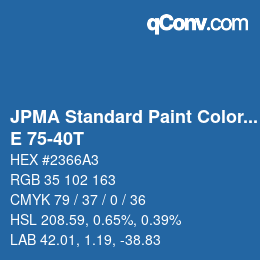 Color code: JPMA Standard Paint Colors - E 75-40T | qconv.com