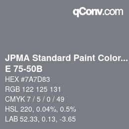 Color code: JPMA Standard Paint Colors - E 75-50B | qconv.com