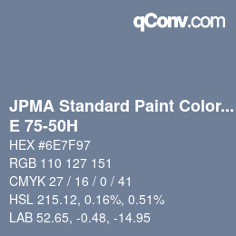 Code couleur: JPMA Standard Paint Colors - E 75-50H | qconv.com