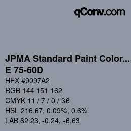 Code couleur: JPMA Standard Paint Colors - E 75-60D | qconv.com