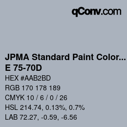 Code couleur: JPMA Standard Paint Colors - E 75-70D | qconv.com
