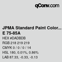 Color code: JPMA Standard Paint Colors - E 75-85A | qconv.com