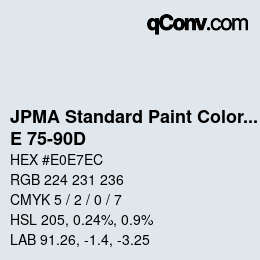 Code couleur: JPMA Standard Paint Colors - E 75-90D | qconv.com