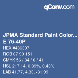 Color code: JPMA Standard Paint Colors - E 76-40P | qconv.com