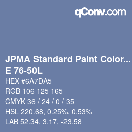 Color code: JPMA Standard Paint Colors - E 76-50L | qconv.com