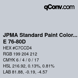 Color code: JPMA Standard Paint Colors - E 76-80D | qconv.com