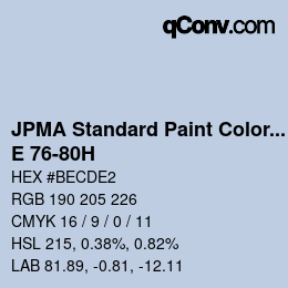 Color code: JPMA Standard Paint Colors - E 76-80H | qconv.com