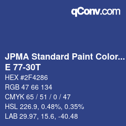 Code couleur: JPMA Standard Paint Colors - E 77-30T | qconv.com