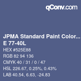 Code couleur: JPMA Standard Paint Colors - E 77-40L | qconv.com