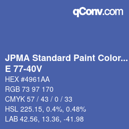 Color code: JPMA Standard Paint Colors - E 77-40V | qconv.com