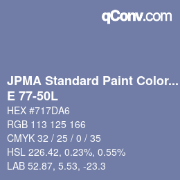 Code couleur: JPMA Standard Paint Colors - E 77-50L | qconv.com
