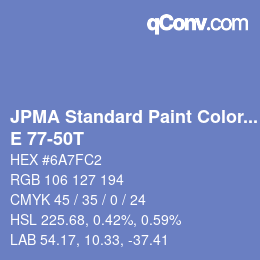 Code couleur: JPMA Standard Paint Colors - E 77-50T | qconv.com