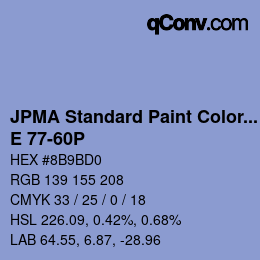 Code couleur: JPMA Standard Paint Colors - E 77-60P | qconv.com