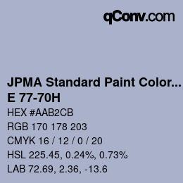 Code couleur: JPMA Standard Paint Colors - E 77-70H | qconv.com