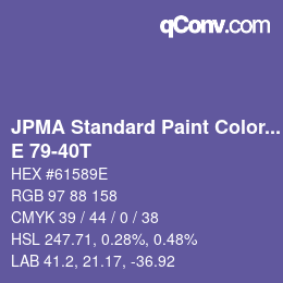 Code couleur: JPMA Standard Paint Colors - E 79-40T | qconv.com