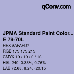 Code couleur: JPMA Standard Paint Colors - E 79-70L | qconv.com