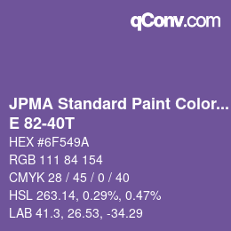 Color code: JPMA Standard Paint Colors - E 82-40T | qconv.com